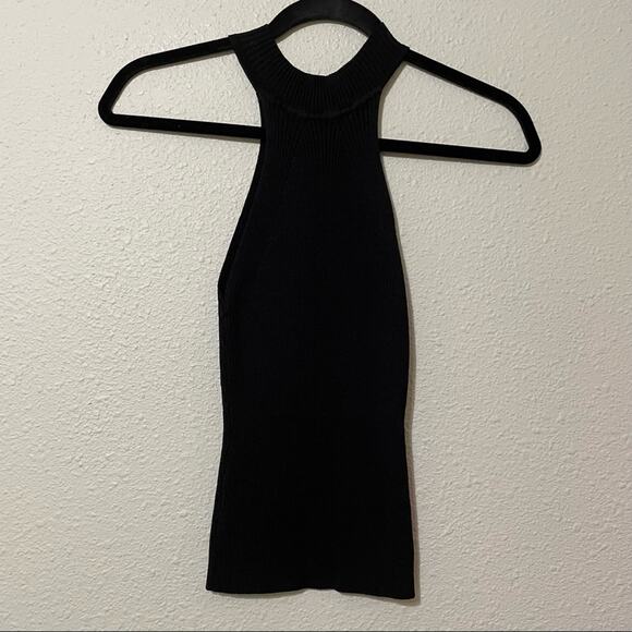Revolve About Us Black Ribbed Sleeveless Sweater Womens XS Minimalist Capsule - Picture 1 of 7
